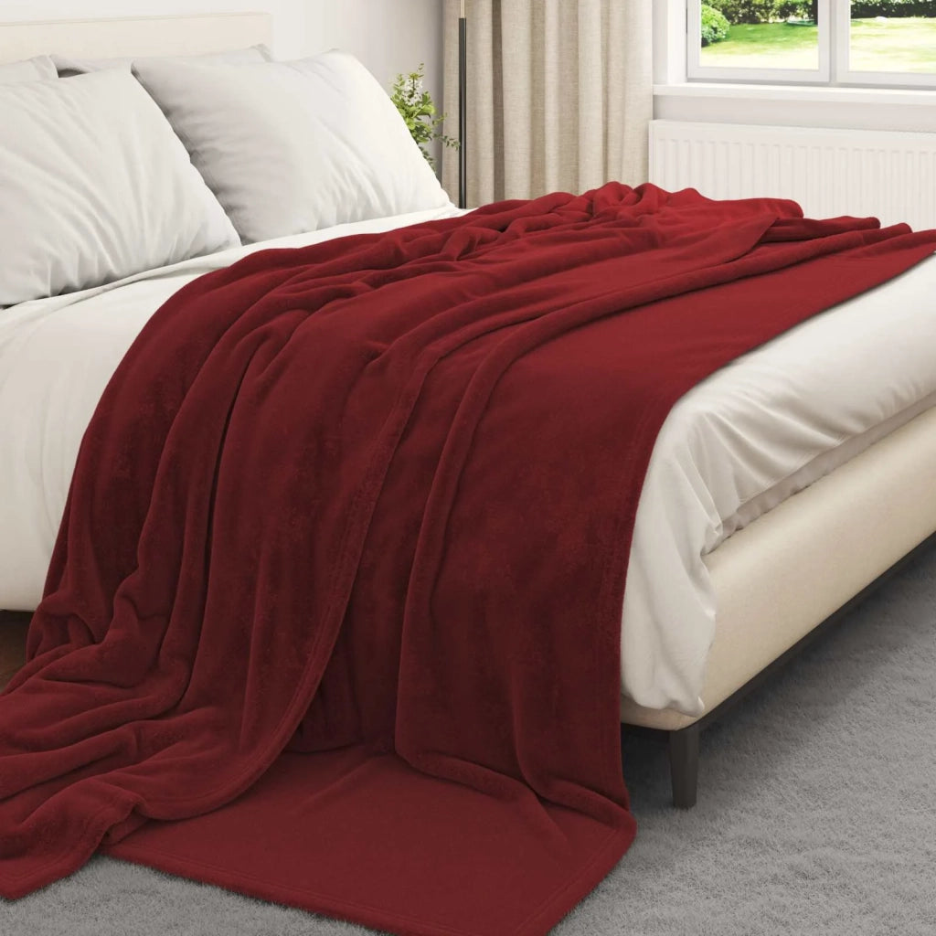 Coperta Rosso Bordeaux 220 x 240 cm Panno 42016787