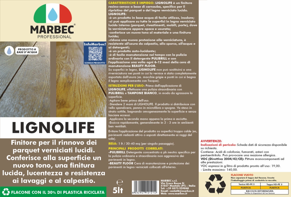 Prodotto per parquet rovinato LIGNOLIFE   5LT