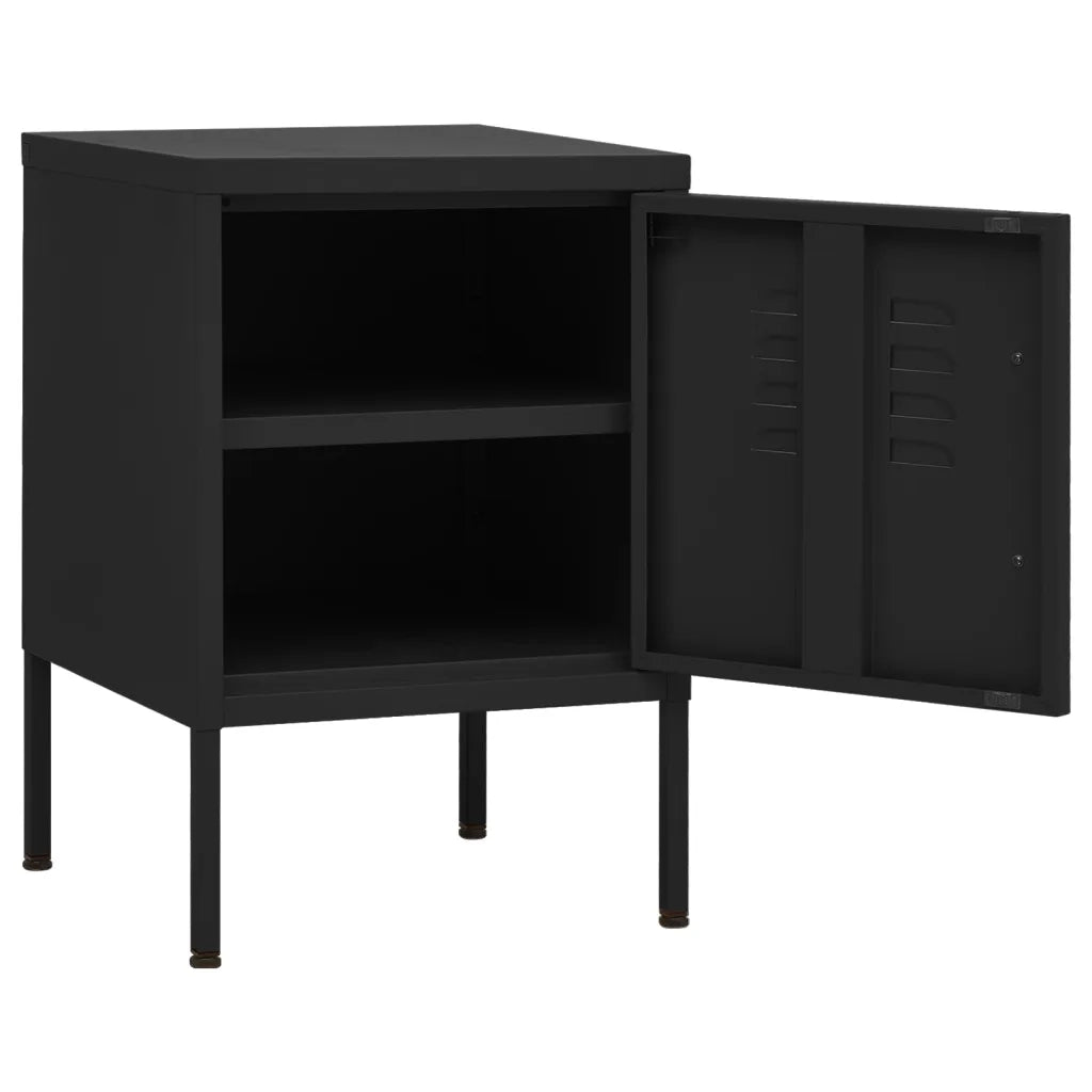Comodino Nero 35x35x51 cm in Acciaio 336214