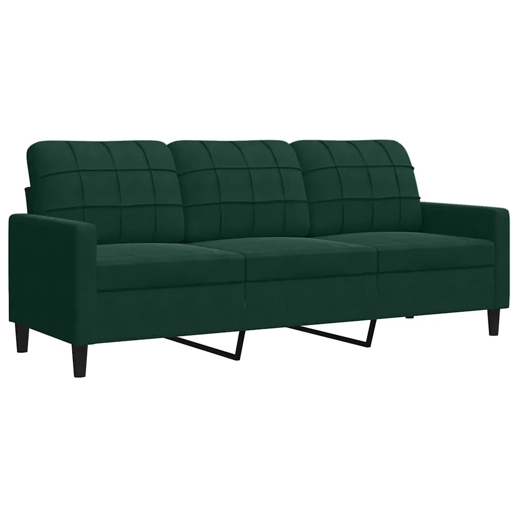 Set di Divani 3 pz con Cuscini Verde scuro in Velluto 3278353