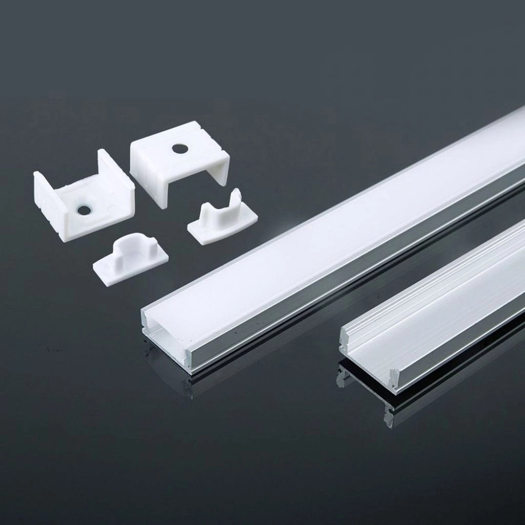 Kit di montaggio della striscia a LED con aluminio diffusore2000* 17,4* 7mm alloggiamento bianco