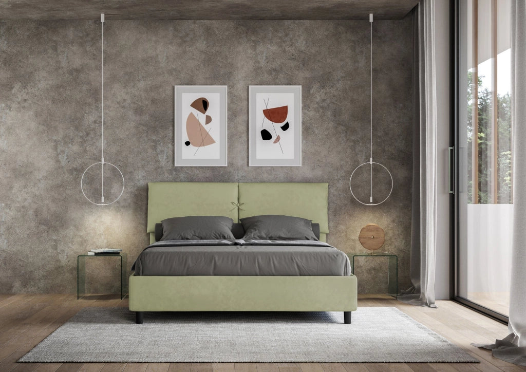 Letto Matrimoniale 160x200 cm con Rete Mados Tè verde