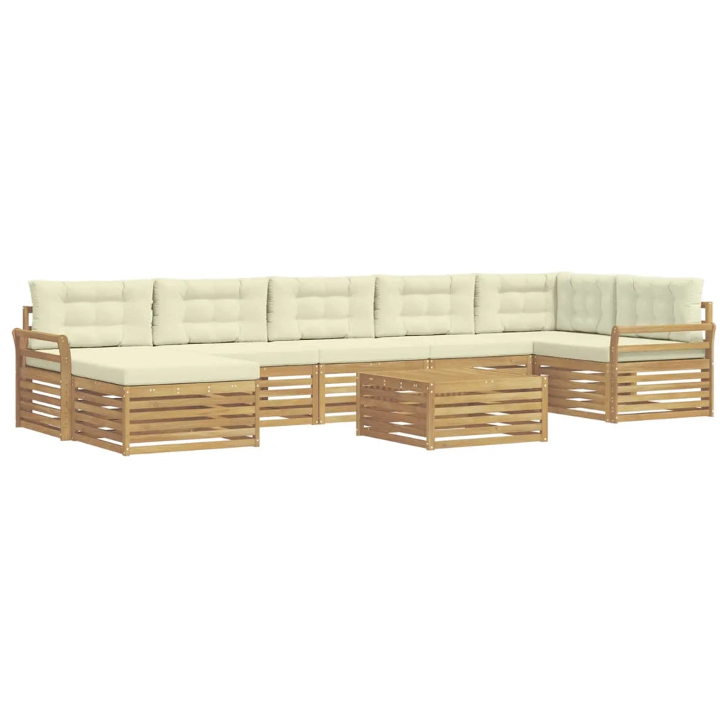 Set di divani da esterno 8 pz Bianco e Crema 3390885
