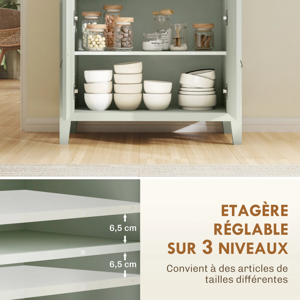 Cassettiera con ante e ripiani ¨C Minimal ¨C verde chiaro 80x40x90