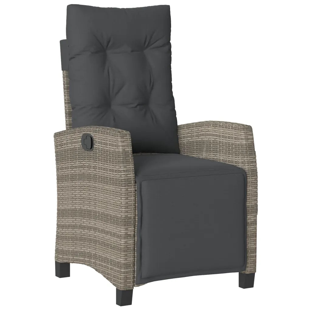 Set da Pranzo da Giardino 7 pz con Cuscini in Polyrattan Grigio 3212938