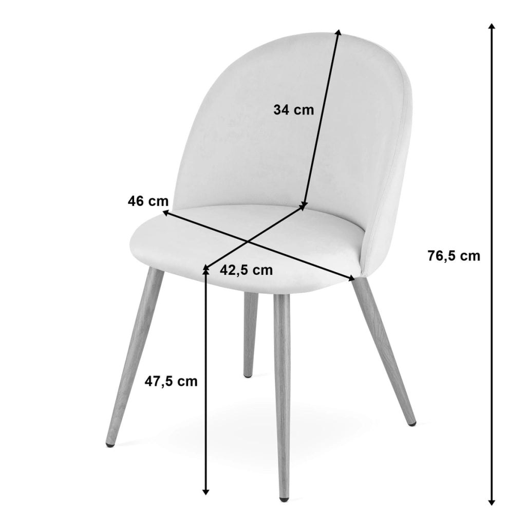 Sedia di design Bello in velluto grigio scuro e gambe nere