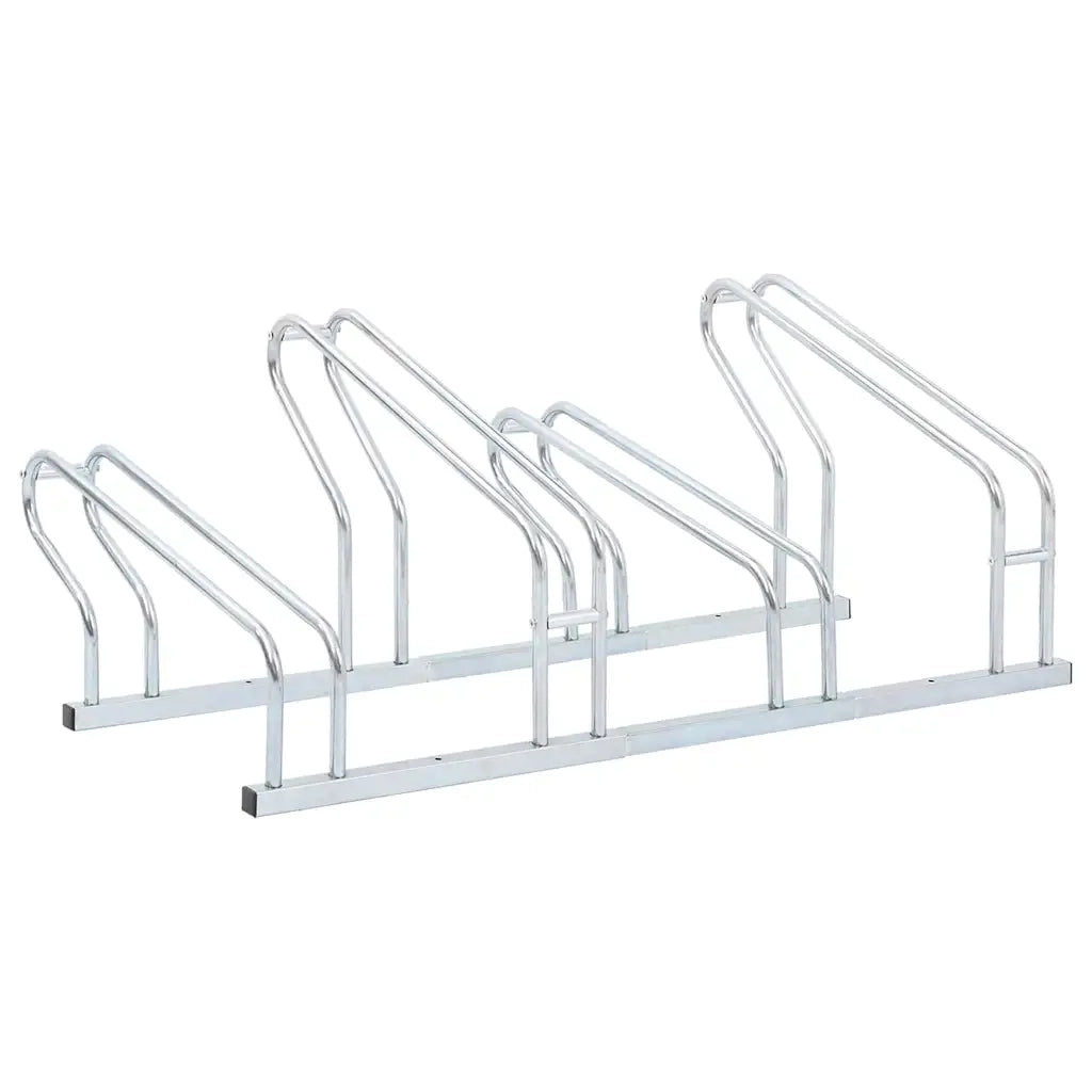 Supporto per 4 Bici da Pavimento Autoportante Acciaio Zincato 4005575
