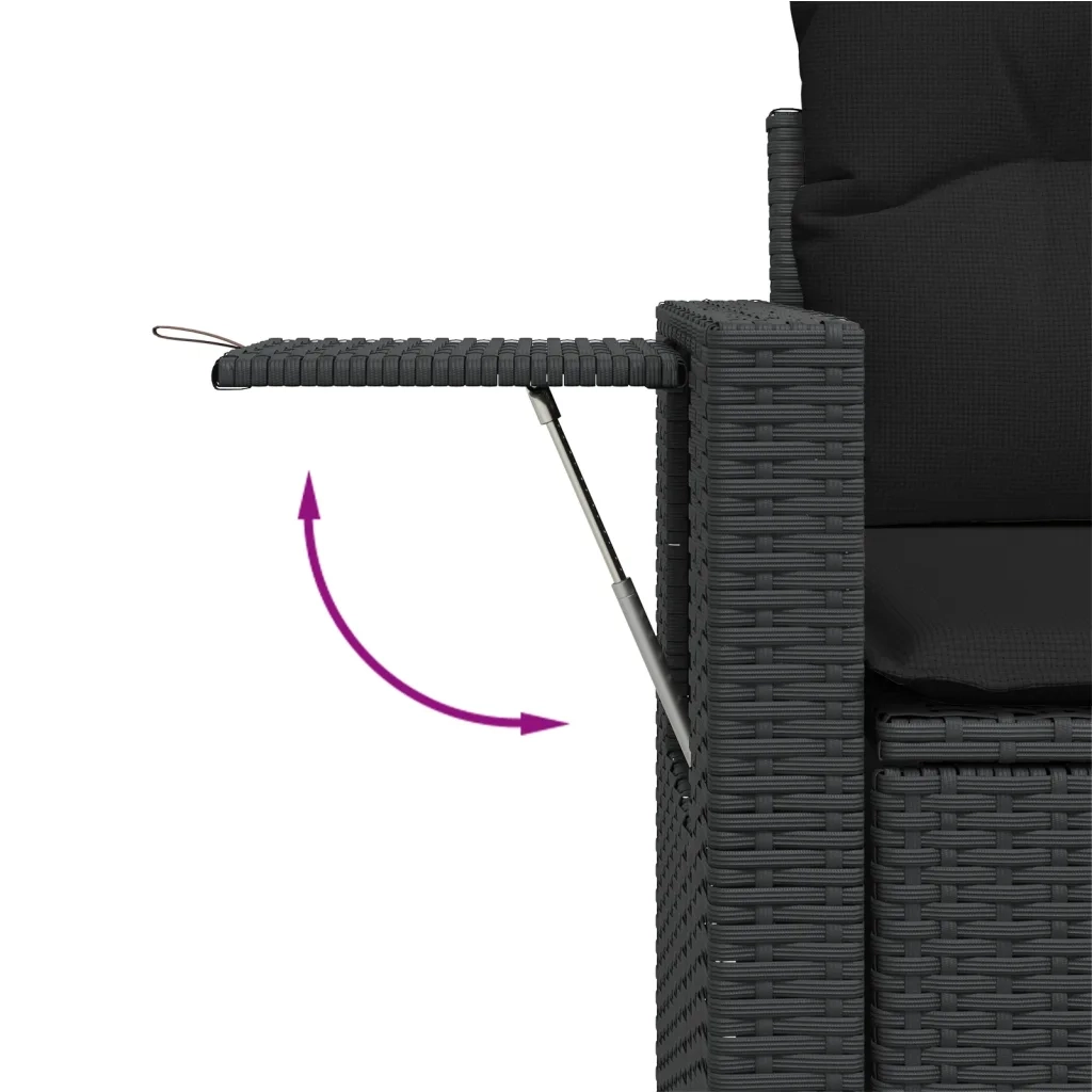 Set Divani da Giardino con Cuscini 7pz Nero Polyrattan 3224571