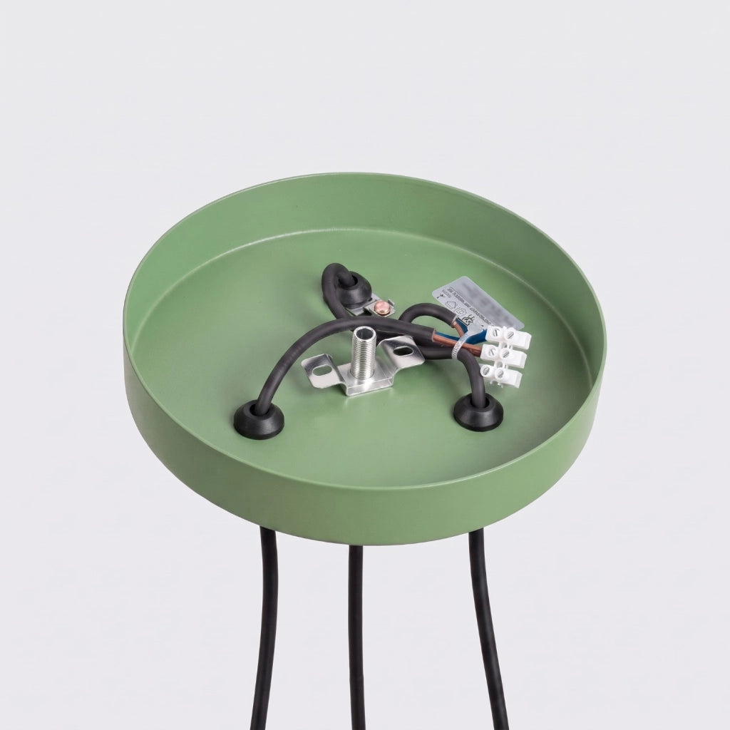 Lampada a sospensione RAYO 3P verde salvia
