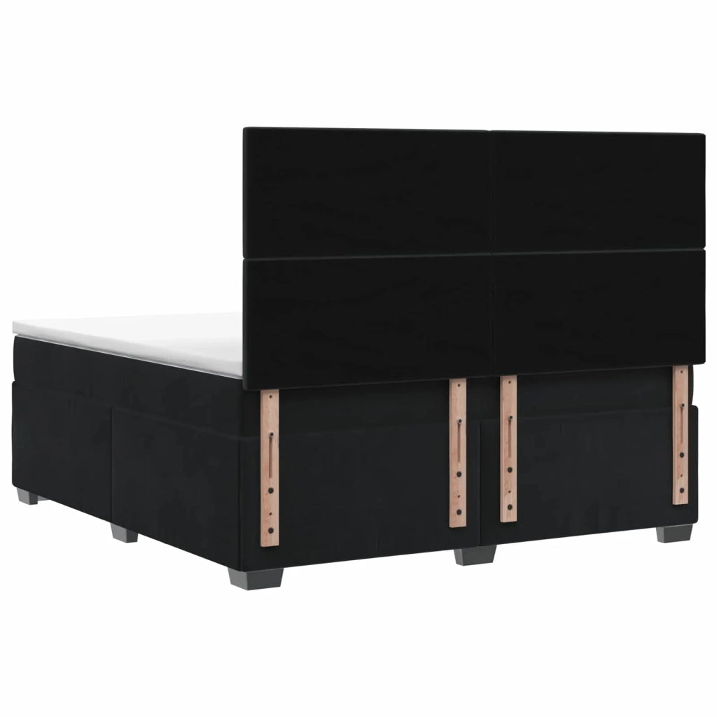 Letto box spring con materasso Nero 140 x 200 cm Velluto 3455116