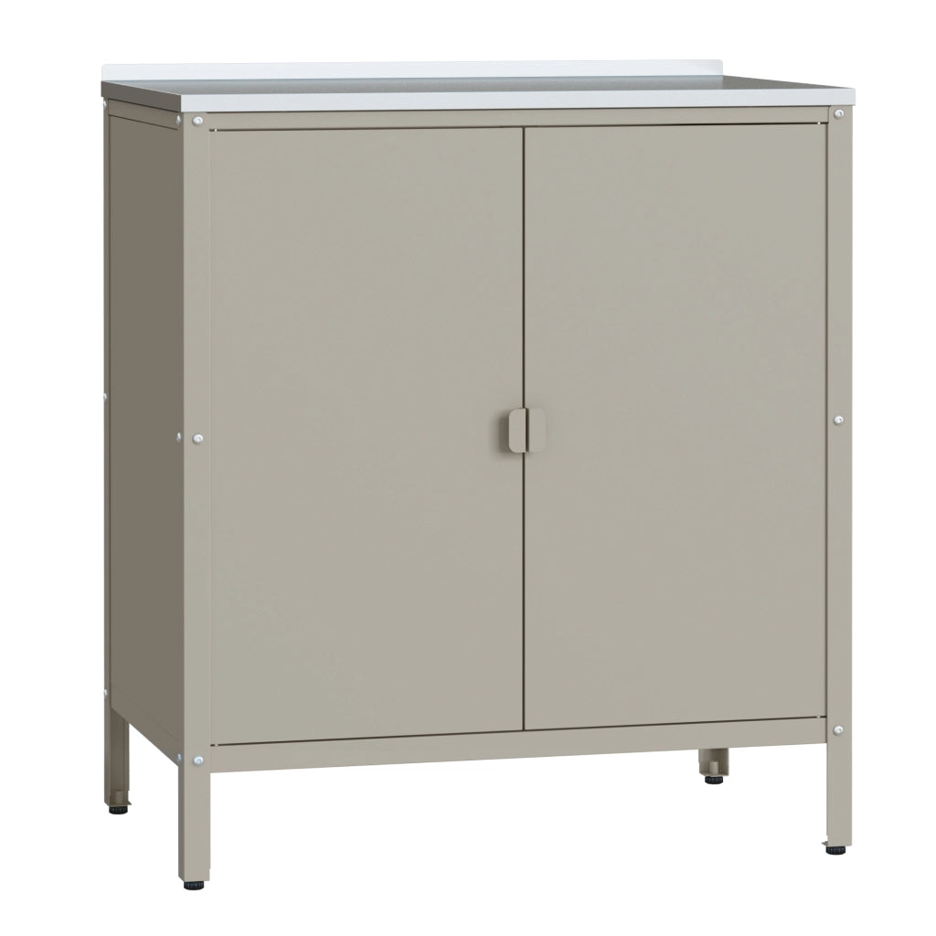 Armadietto da Giardino Bolognano 92 x 80 x 50 cm Acciaio - Beige Opaco - casa.pro
