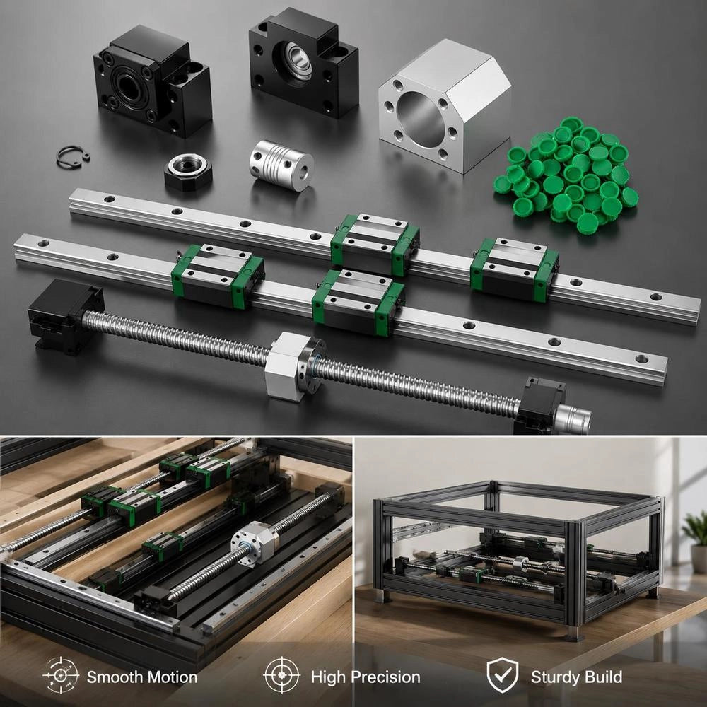 HGR 20-1700mm Linear Guide Rail With 4 PCS Sliding Blocks, Ball Screw Guide Rail For 3D Printers And CNC Machines