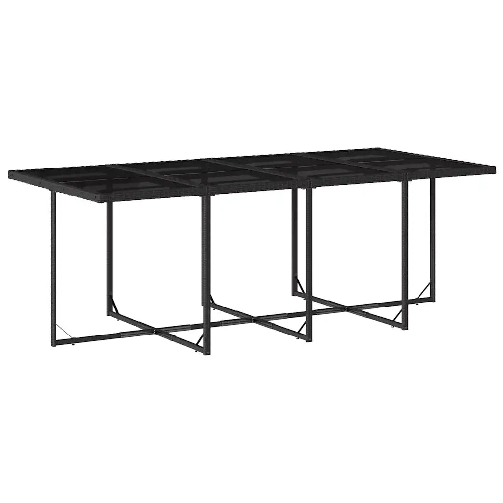 Set da Pranzo da Giardino 9 pz con Cuscini Nero in Polyrattan 3210558