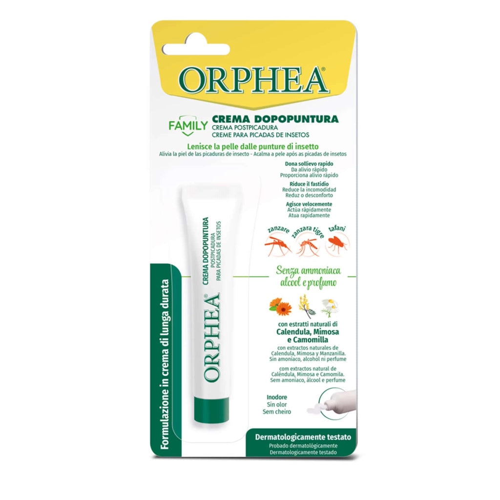 Crema Dopopuntura, Punture di Insetti, Zanzare, Pappataci, Tafani, Formula Delicata per Pelli Sensibili, 15ml, Orphea