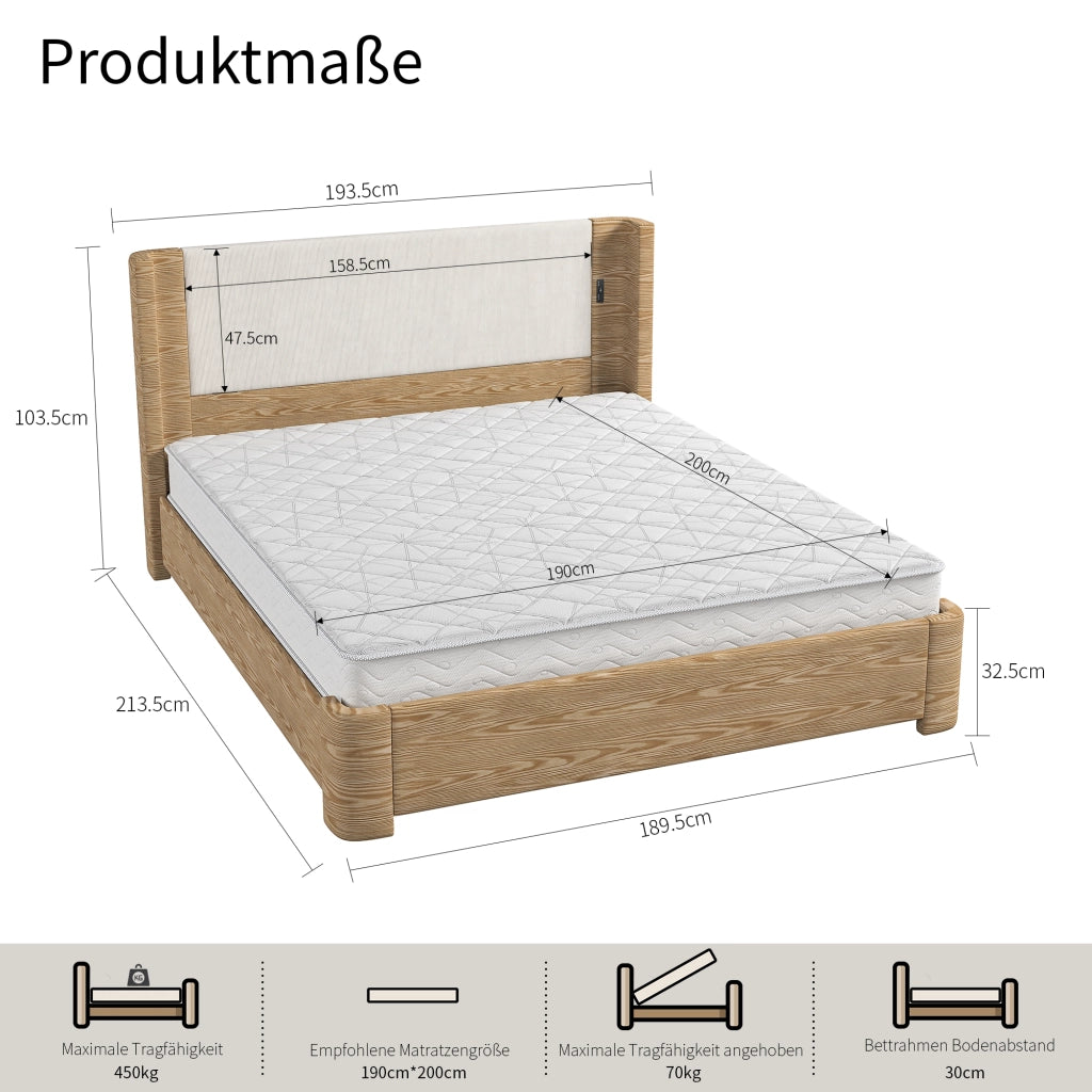 BL-536 Letto matrimoniale con contenitore a sollevamento a gas