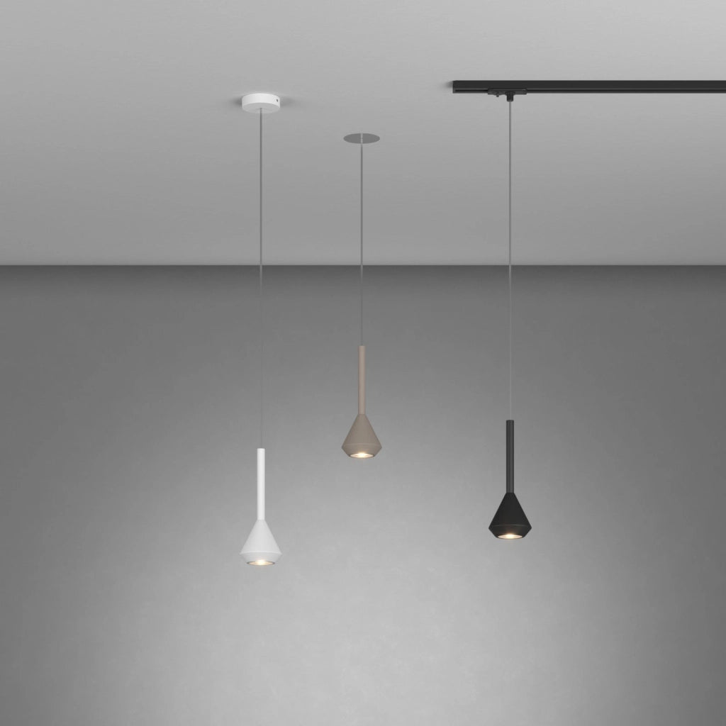 1202 SOSPENSIONE 1 LUCE ATTACCO GU10 COLORE NERO CON CAVO CM 250 ROSONE DA ACQUISTARE SEPARATAMENTE