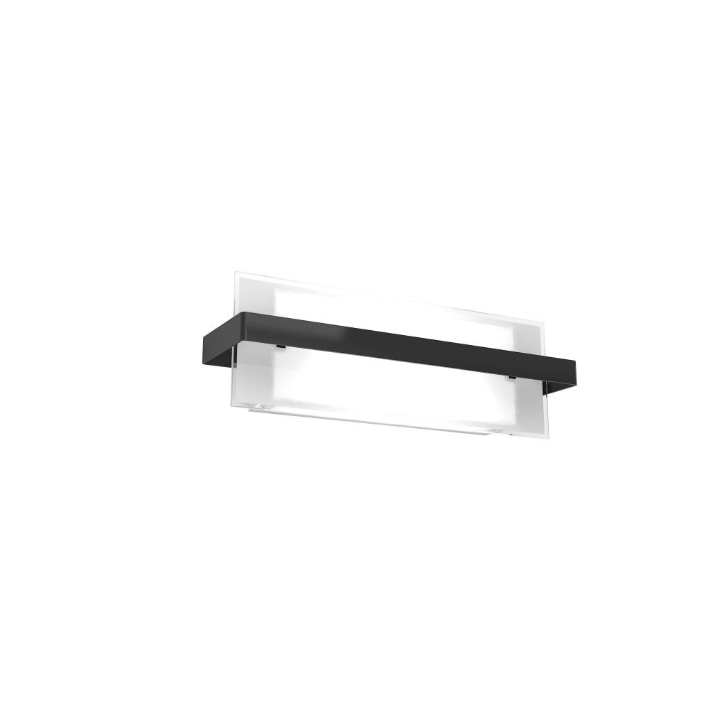 Toplight Plafoniera da parete 2 luci Cross con attacco E27, struttura nera e bianca, design moderno 44x12x15cm