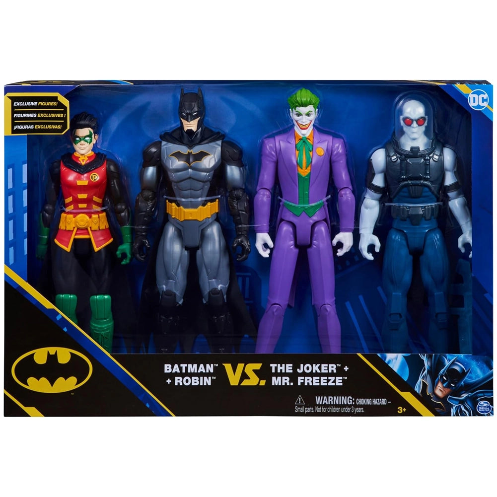 DC Comics Set 4 Action Figure Batman Robin Joker e Mr. Freeze Snodabili 30.5 cm