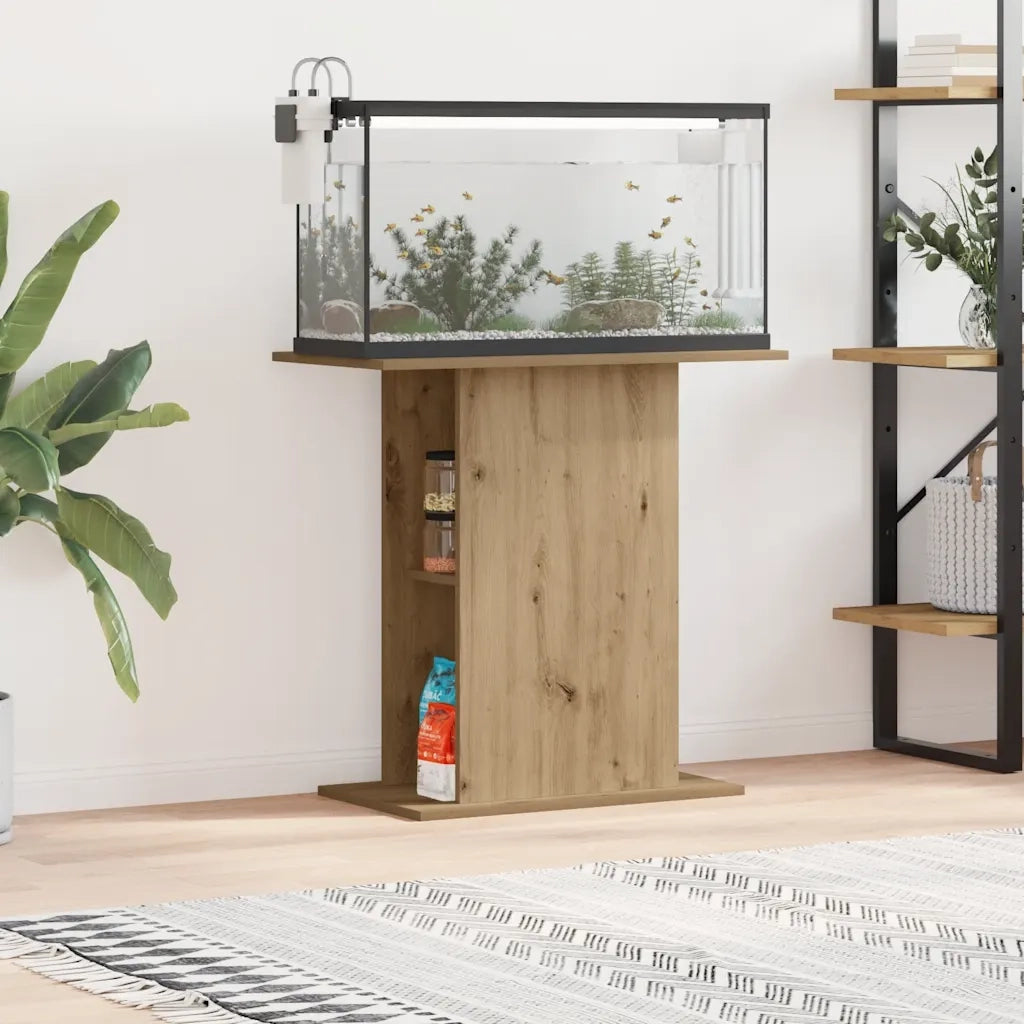 Supporto per acquario artigianale in rovere 36x75x72,5 cm 857291