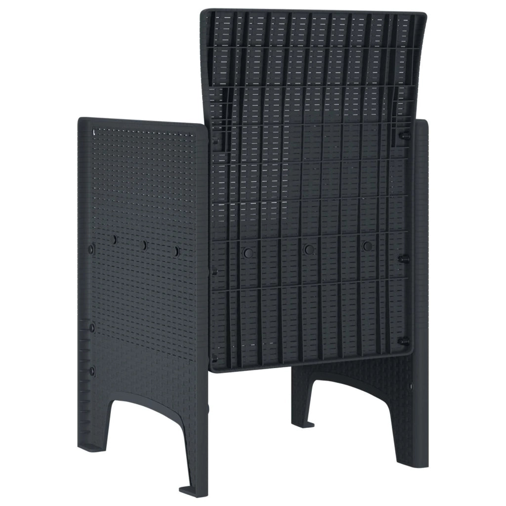 Sedia da Giardino 4 pcs Antracite 53 x 49 x 85 cm Polipropilene