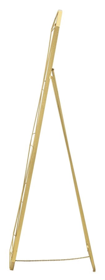 Specchio da Terra Gold 46x2x153 cm in Ferro e MDF e Specchio Oro