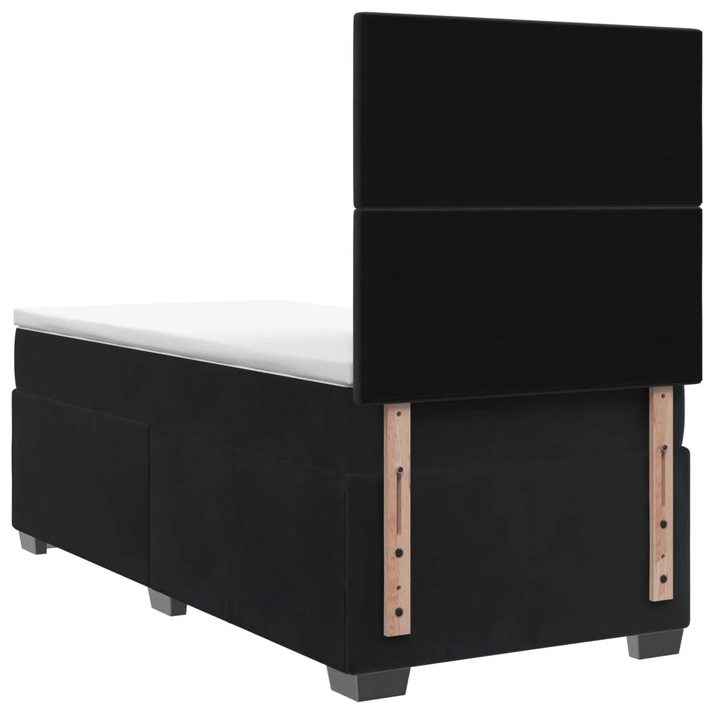 Letto box spring con materasso Nero 90 x 190 cm Velluto 3453556