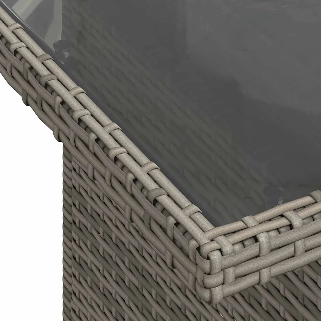 Set Divano da Giardino 7 pcs Grigio e Blu Navy Poly Rattan 3348861