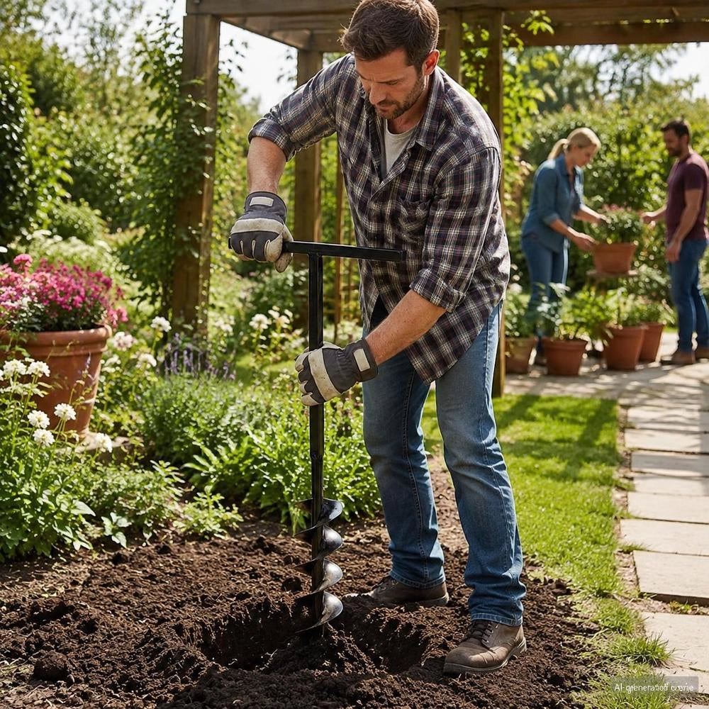 Earth Auger With Handle, 120 Mm Extension Tube, 9 M