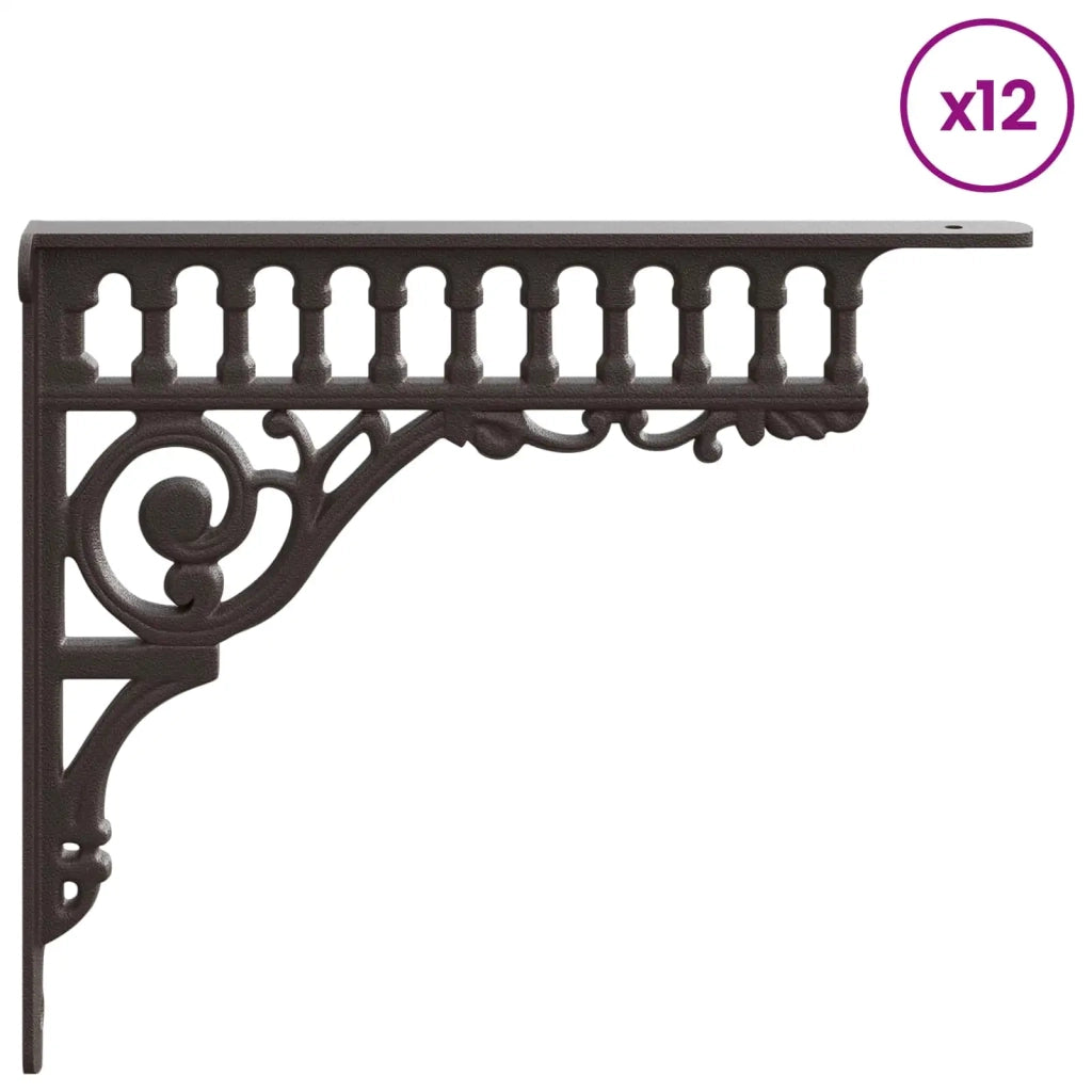 Supporti per mensole da parete 12 pz Marrone Antico 42038805