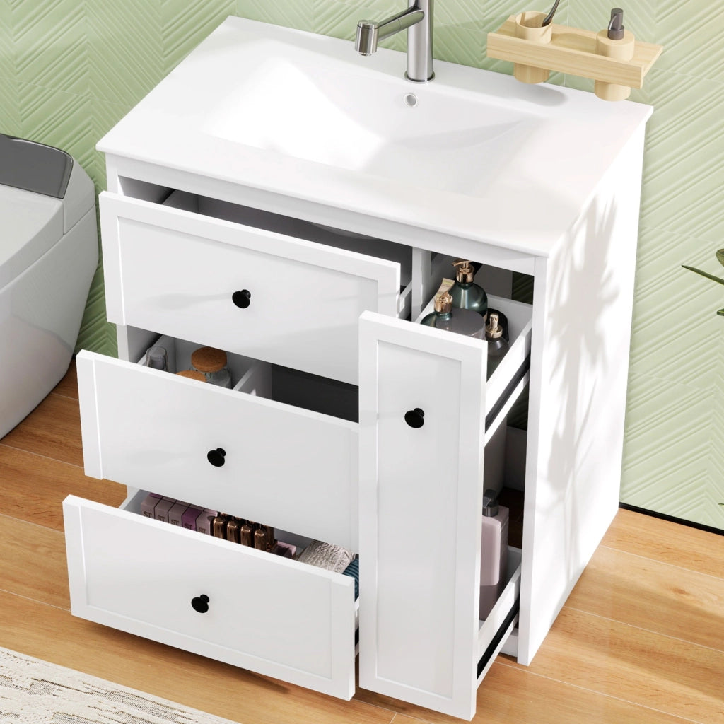 Mobile Sottolavabo con Lavabo Integrato ¨C Minimal ¨C Bianco 76,2x46,2x82 cm