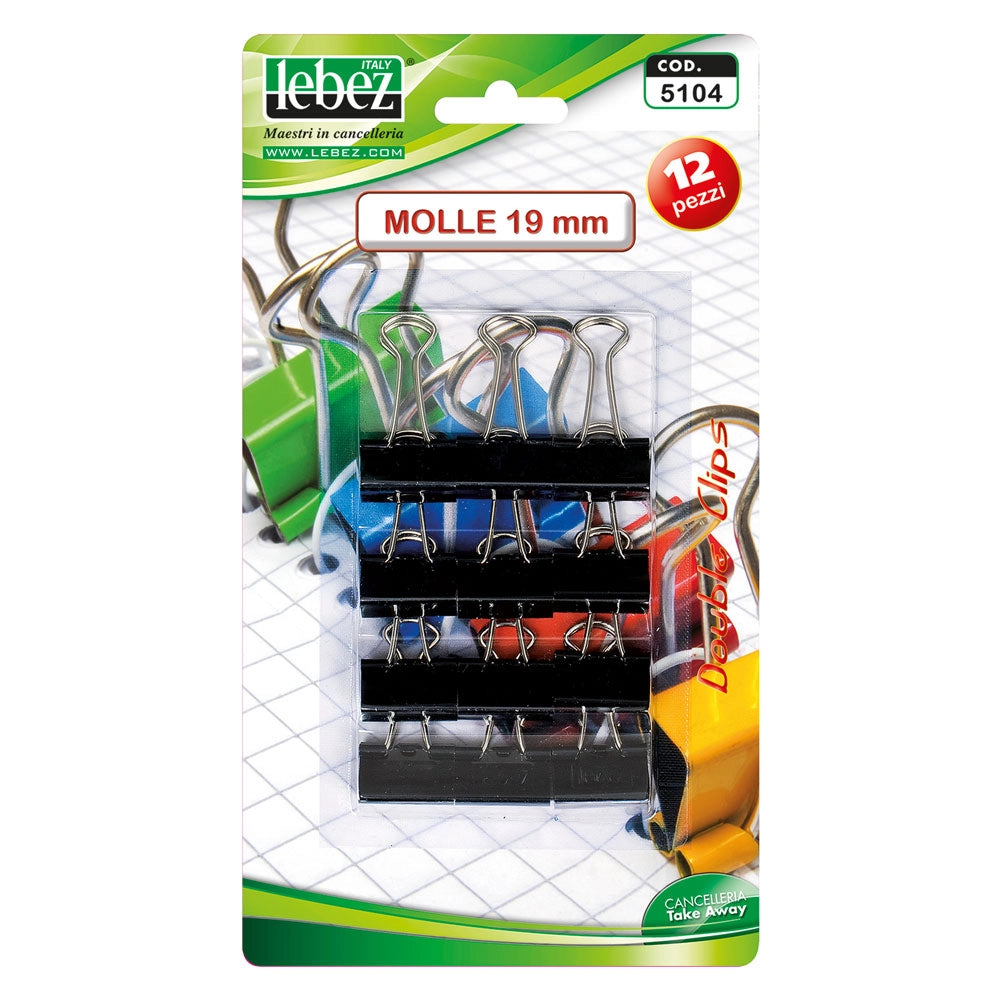 Molla Fermacarte Lebez Double Clip 24 Blister 6 mm 32 mm