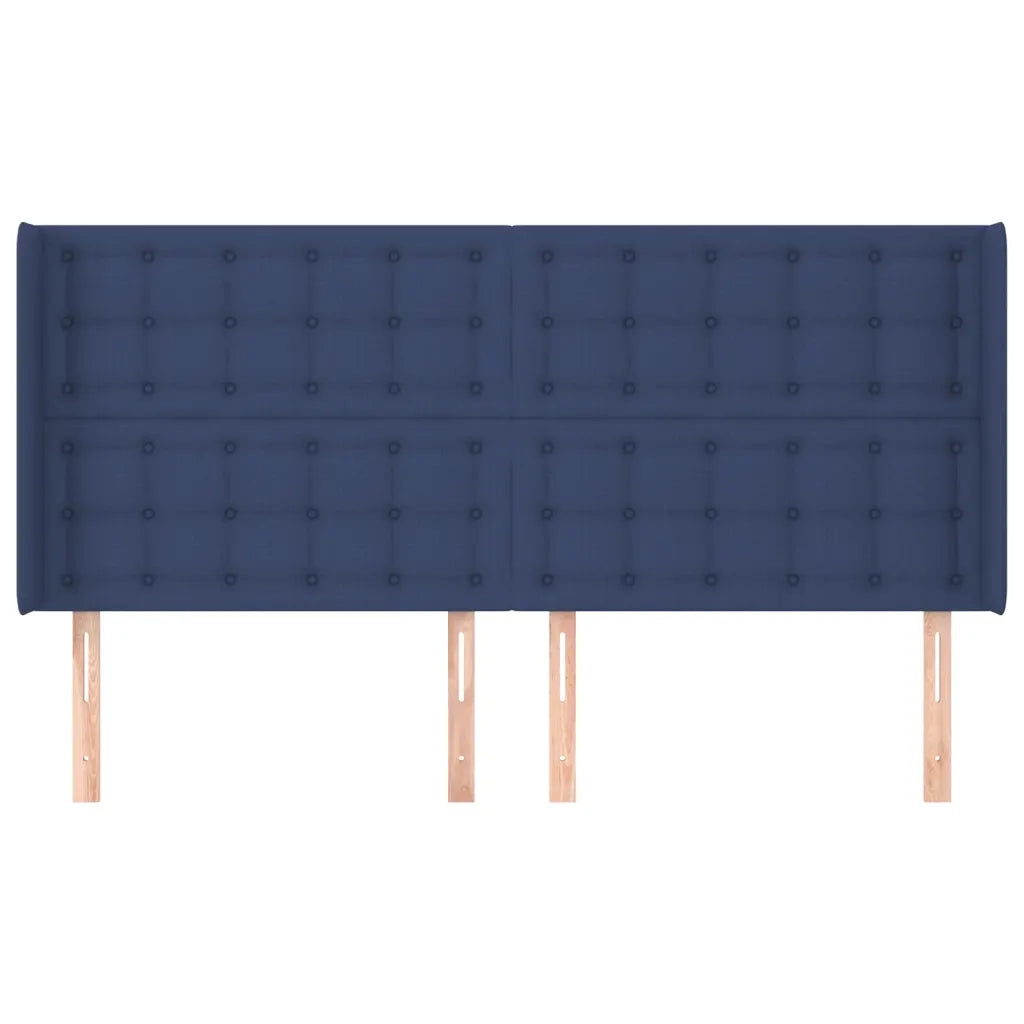 Testiera ad Orecchio Blu 203x16x118/128 cm in Tessuto