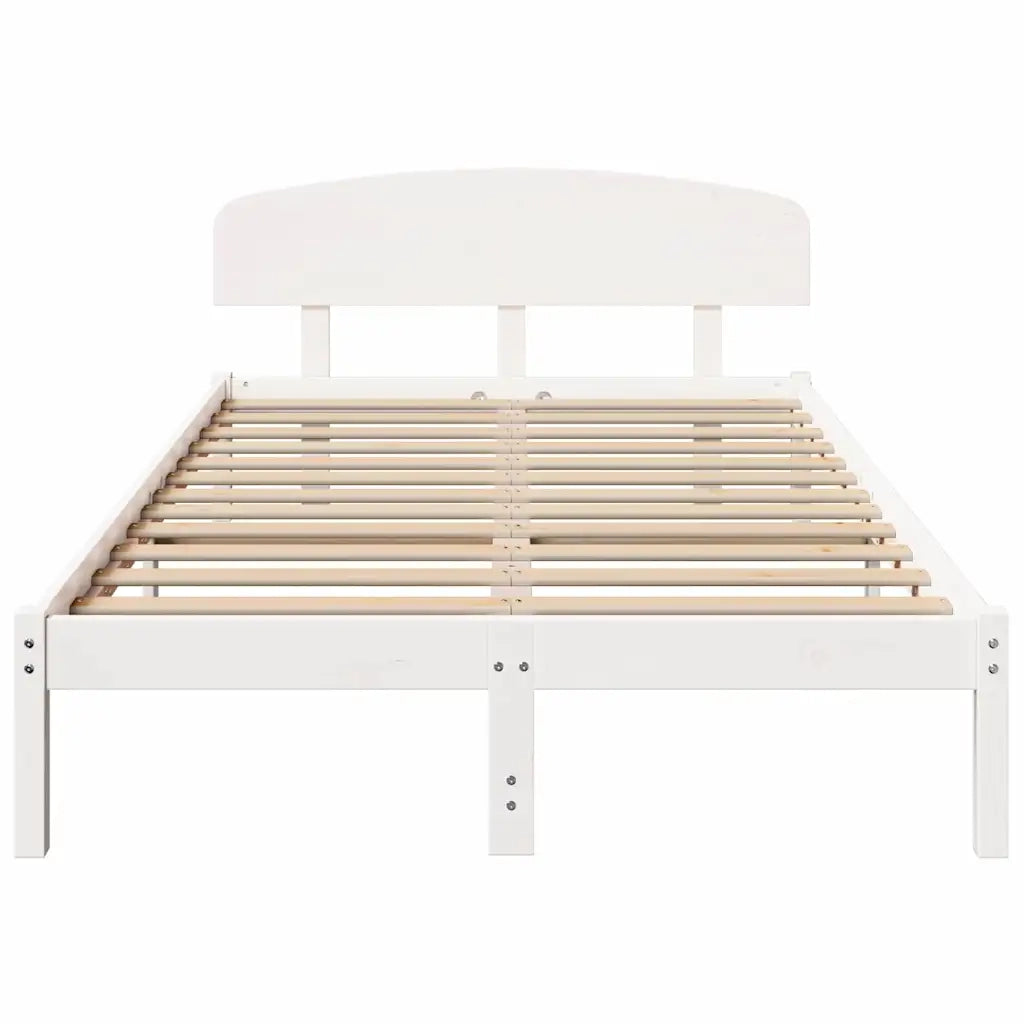 Struttura del letto Bianco 140 x 190 cm Pino massello