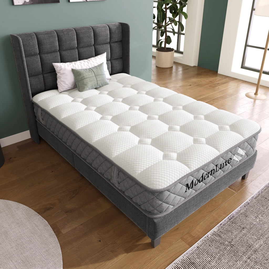 Materasso singolo 90x200 ortopedico molle insacchettate 7 Zone H3 Schiuma a Freddo Bianco