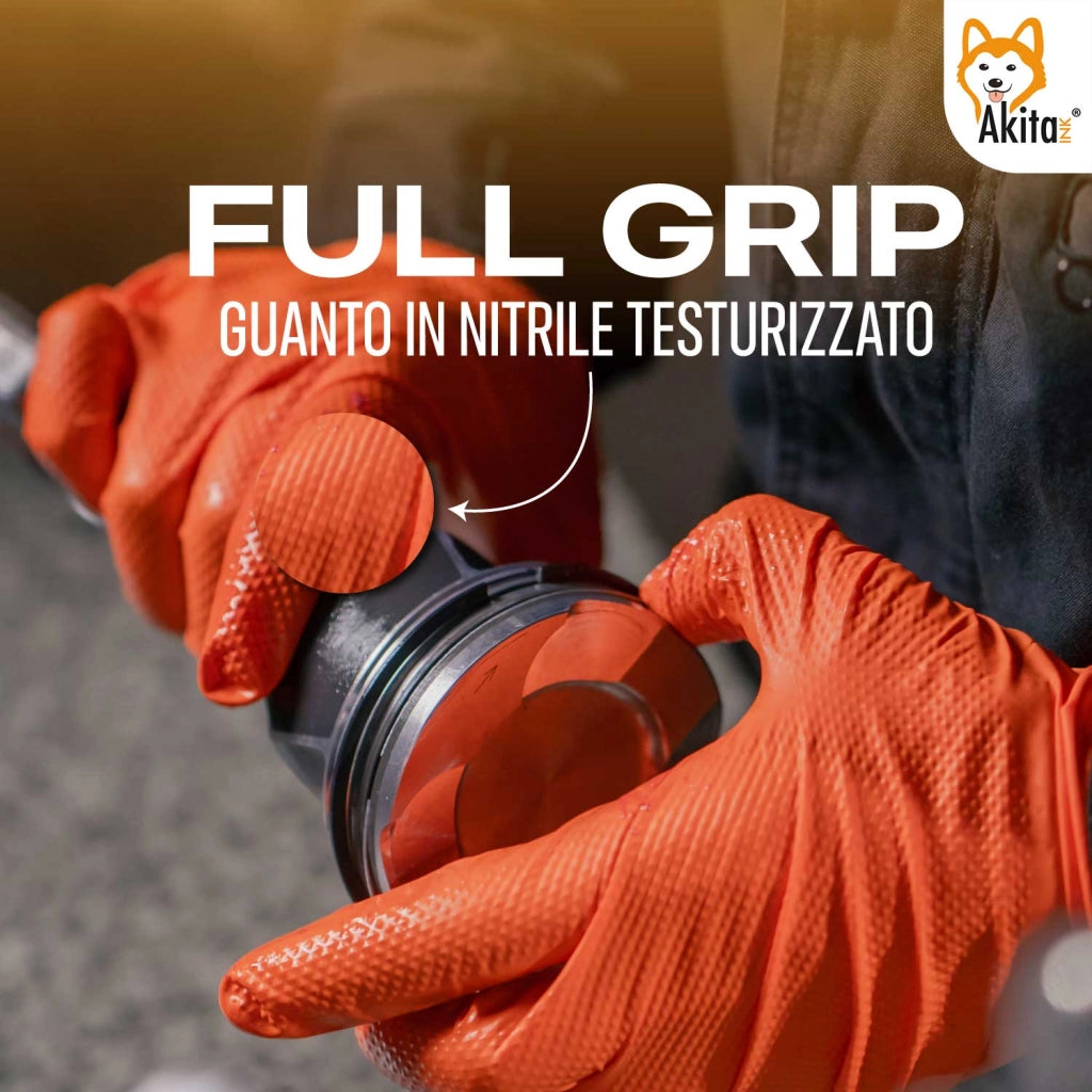Guanti Nitrile L Akitaink Full Grip Antiscivolo 100pz