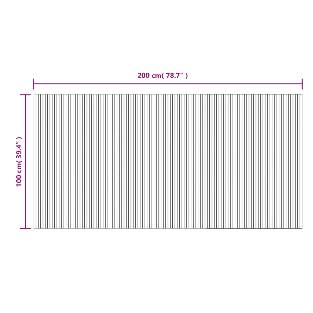 Tappeto Rettangolare Grigio 100x200 cm in Bambù 376808