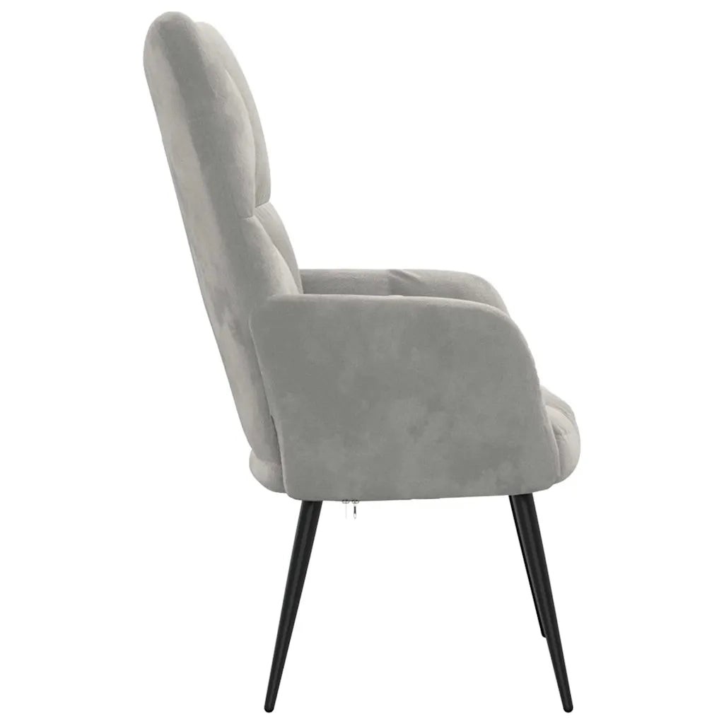 Sedia Relax Grigio Chiaro in Velluto 328073