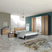 Camera da letto noce dark e antracite Borghese