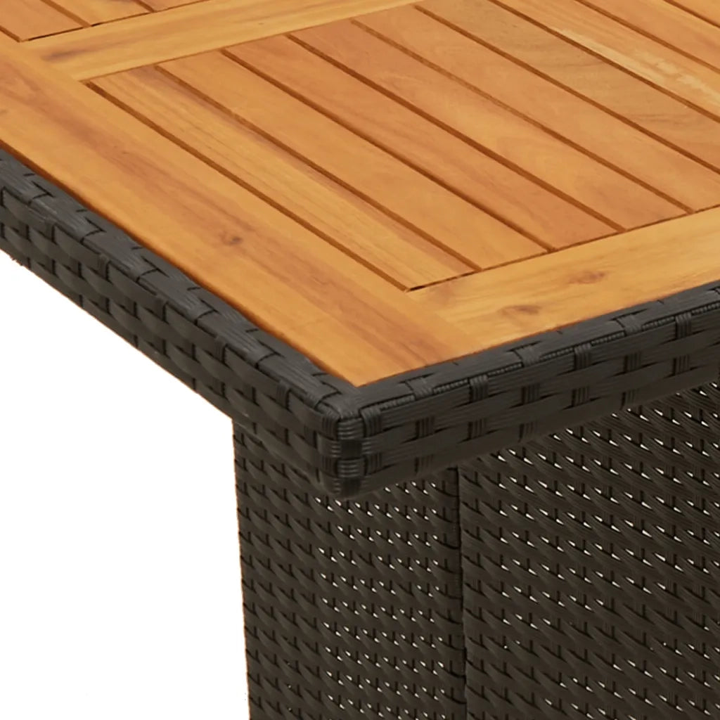 Set da Pranzo da Giardino 9 pz con Cuscini Nero in Polyrattan 3262780