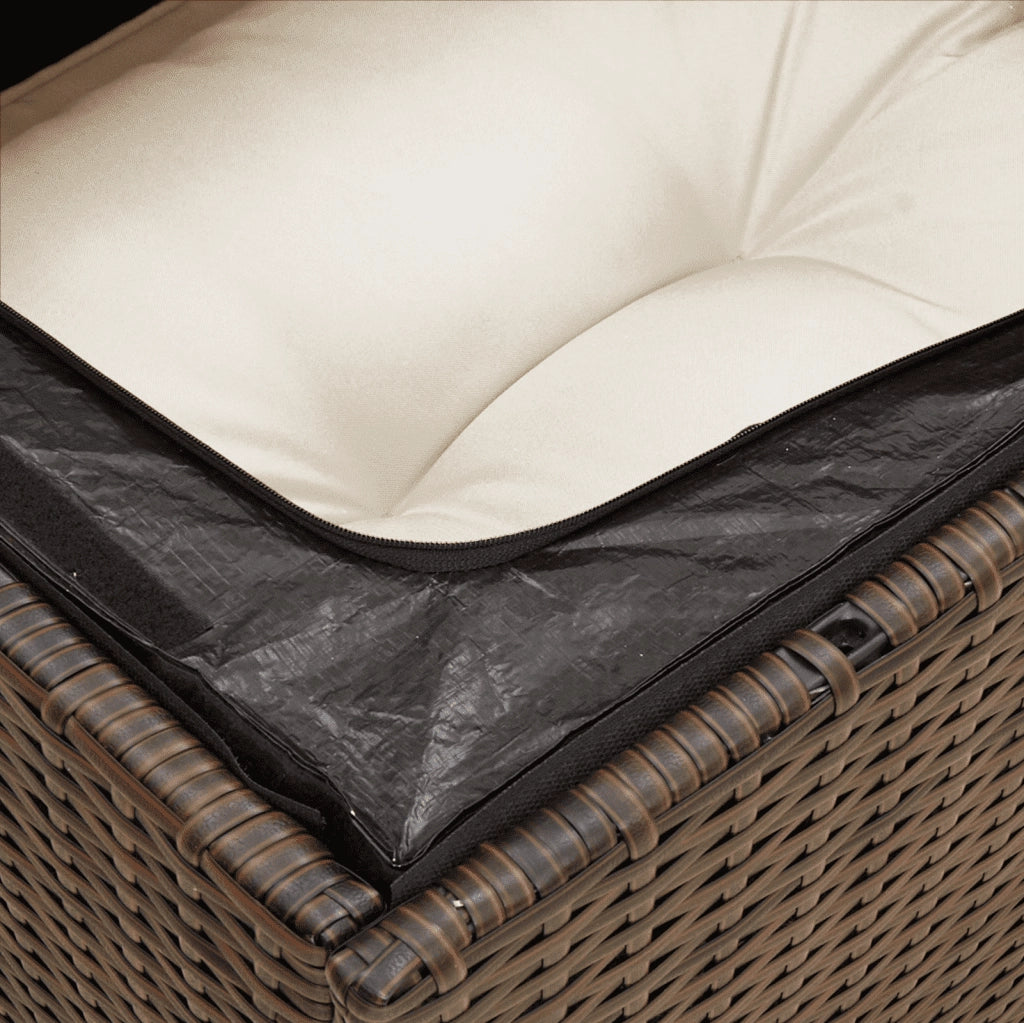 Set Divani da Giardino 10pz con Cuscini in Polyrattan Marrone 3250062