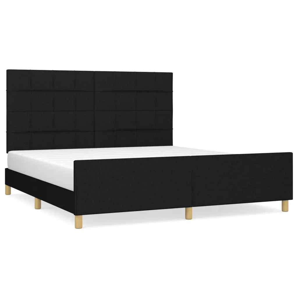 Giroletto senza Materasso Nero 160x200 cm in Tessuto