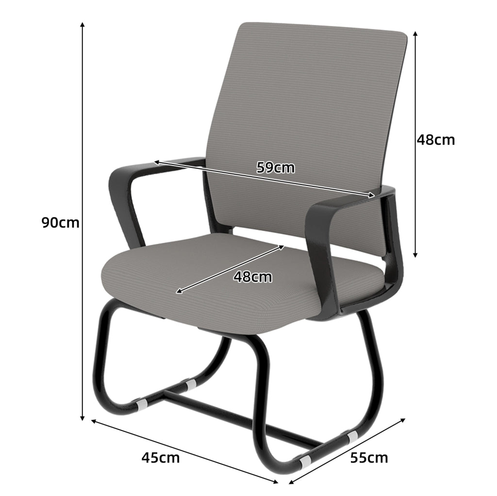 SEDIA Ufficio con Schienale in Mesh Grigio e Nero