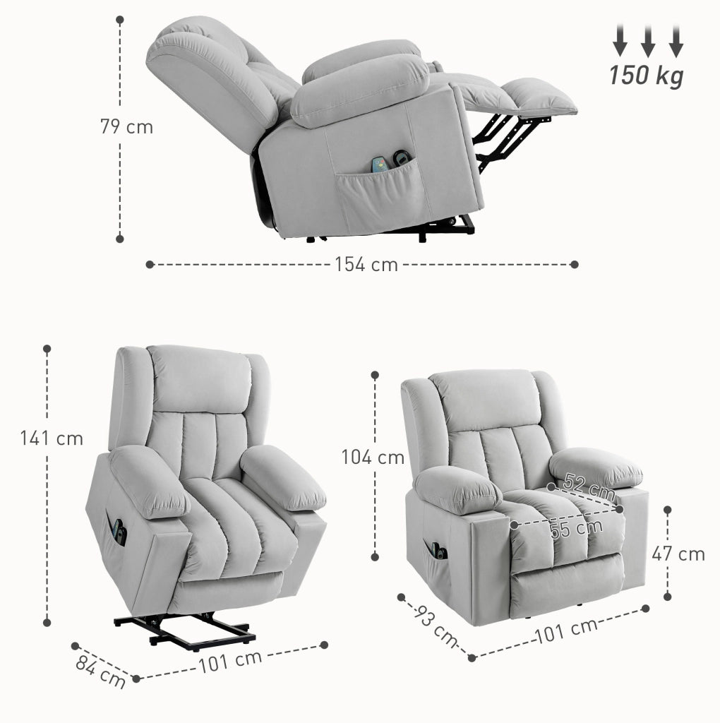 Poltrona relax elettrica con alzapersona, massaggio e calore