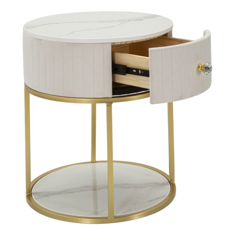 Comodino Montpellier Crema cm ø 42x48