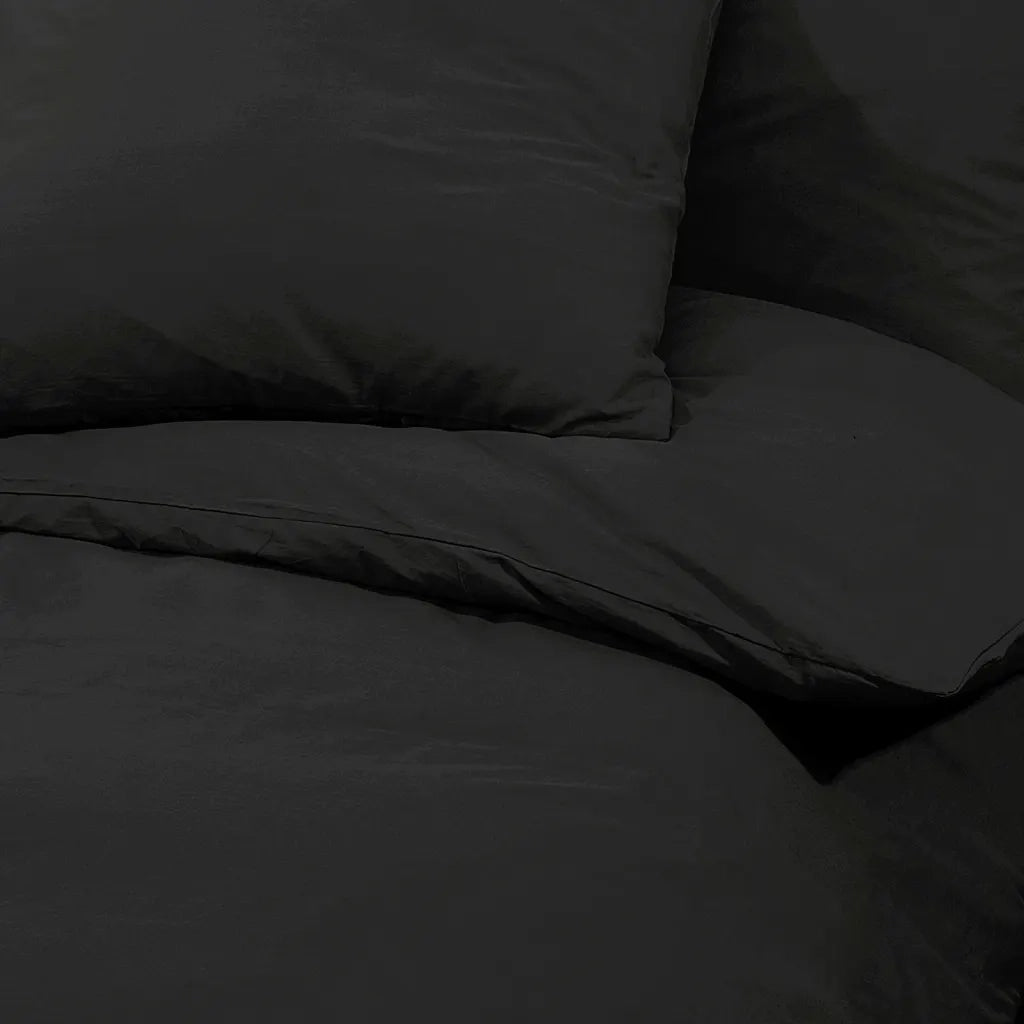 Set Copripiumino Nero 135x200 cm in Microfibra Leggera 135974