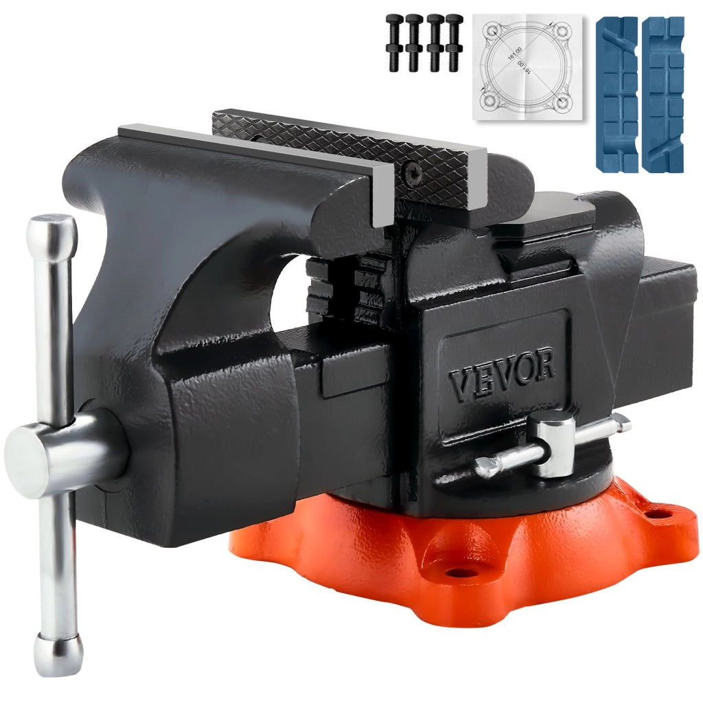Morsa da Banco Girevole a 360 Gradi 127 mm in Ferro Duttile per Tubi Tondi e Bricolage Modello 9525