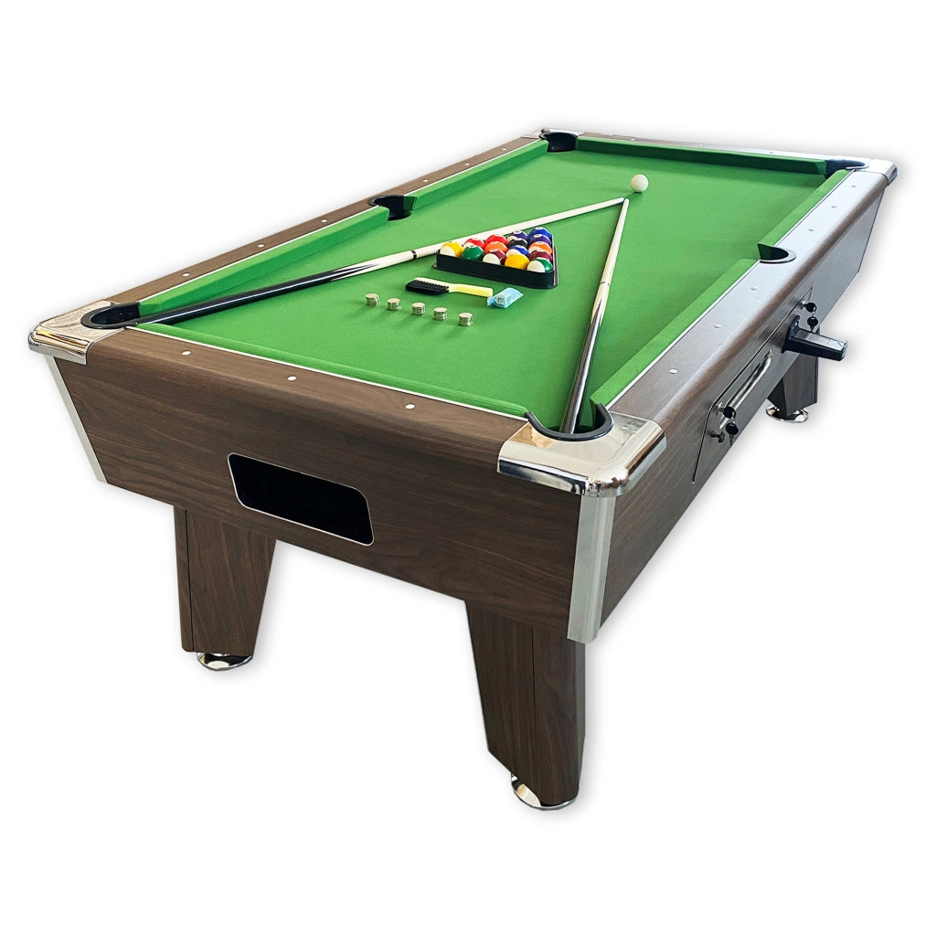Tavolo da Biliardo verde 7 FT con gettoniera manuale – Competition