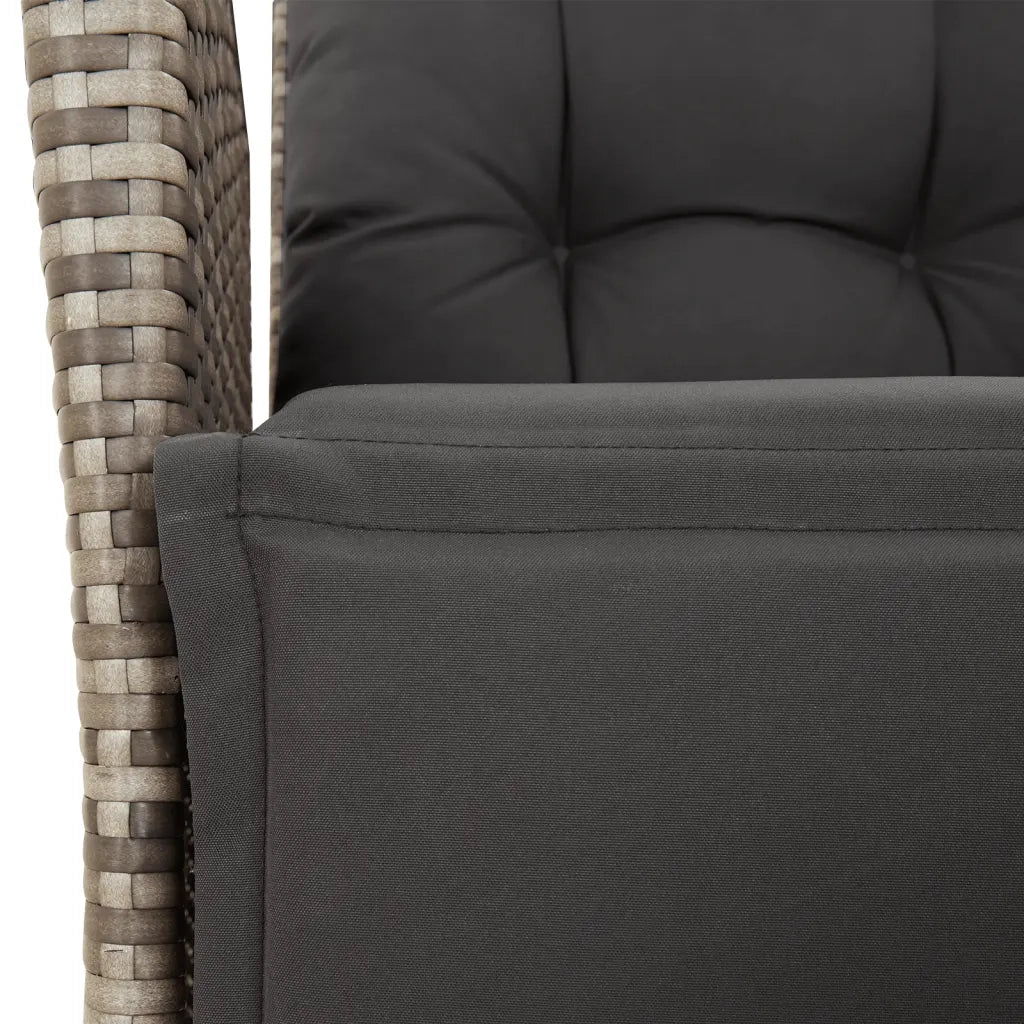 Set da Pranzo da Giardino 5 pz con Cuscini in Polyrattan Grigio 3213346