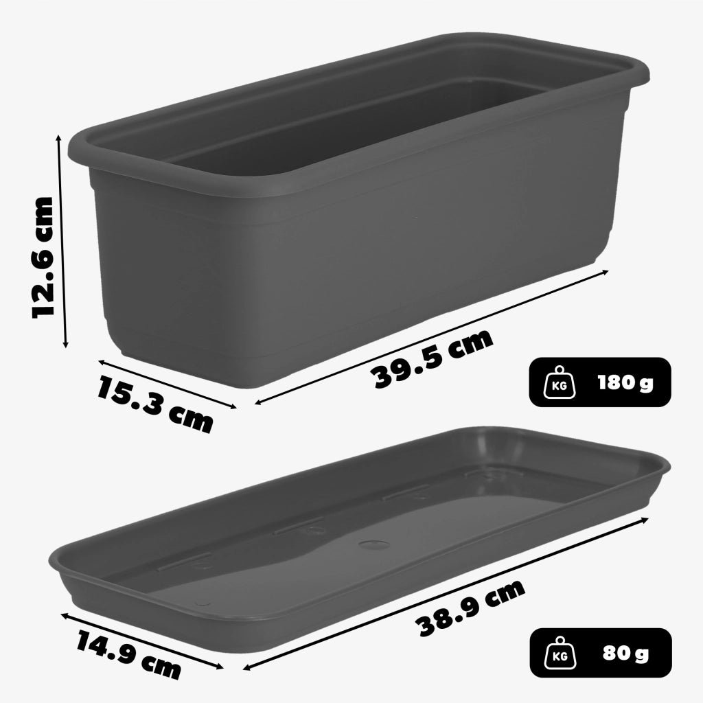 KADAX Fioriera da balcone 40 cm Vaso da fiori Supporto per vaso da fiori Supporto per fiori da balcone