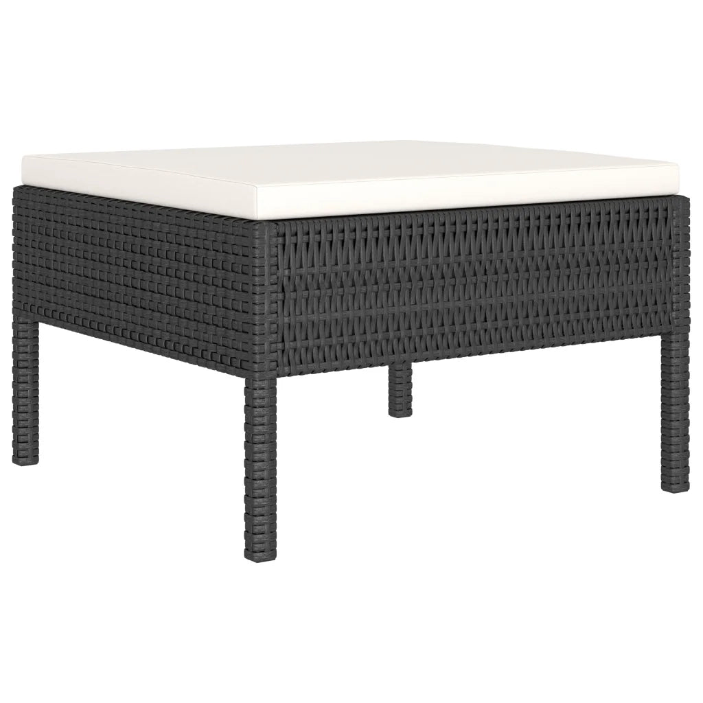 Set Divani da Giardino 6 pz con Cuscini in Polyrattan Nero 3056962